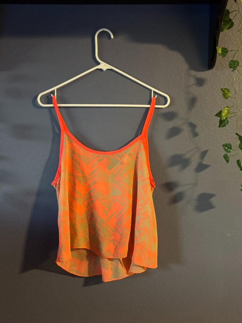Neon Patterned Sheer Blouse